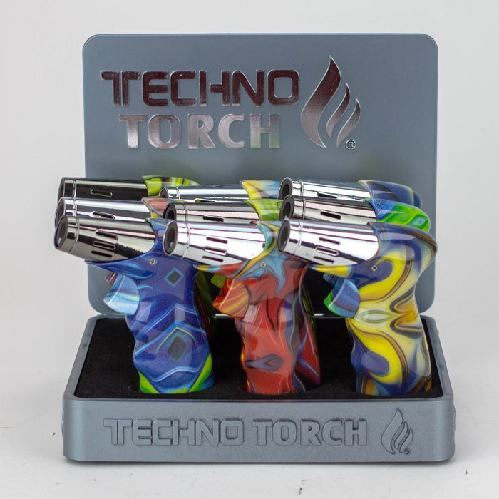 Techno Torch – Liguid Slant single flame torch lighter - Assorted Colors [19004-LD]
