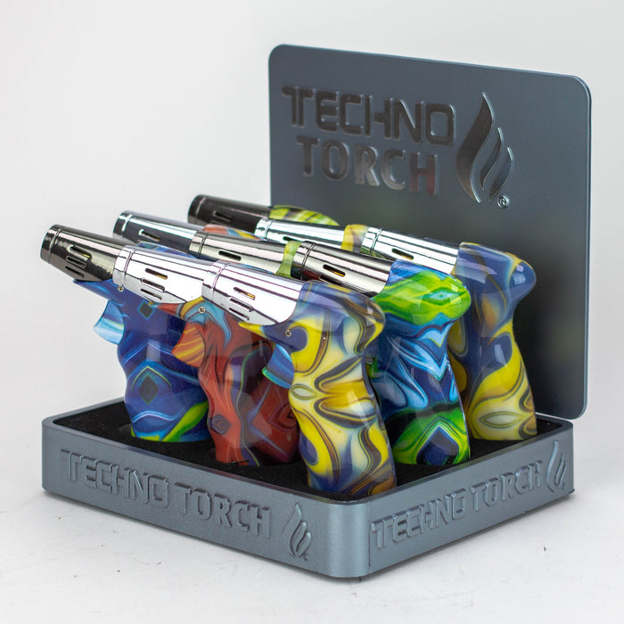 Techno Torch – Liguid Slant single flame torch lighter - Assorted Colors [19004-LD]