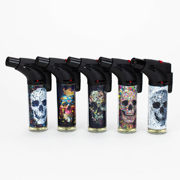 Techno Lighter single flame Torch box of 15 [00139] Torch Canadian Distributor SKULL