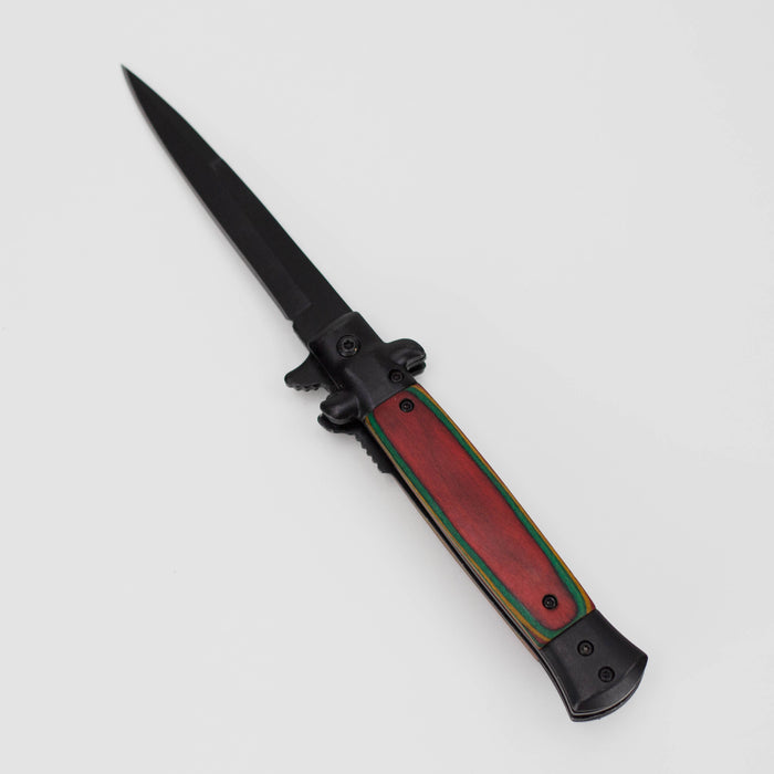 8.75" Tiger-USA® Pocket Knife [SJ-1029] Folding Knife Canadian Distributor Red & Green Pearl