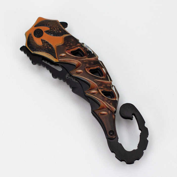 8.5" Tiger-USA® Scorpion yellow pocket knife [SJ-189YL] Folding Knife Canadian Distributor