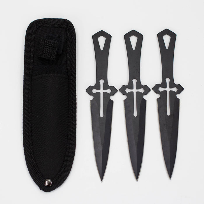 6.5″ Throwing Knife with Sheath 3PC SET [T00502BK]