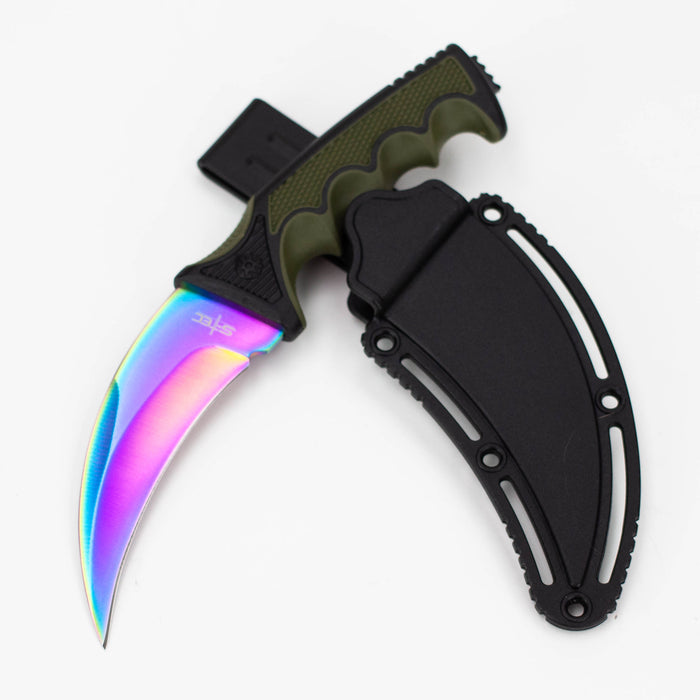 9″ Karambit Hunting Knife – Rainbow [T22199COL] Fixed Blade Knife Canadian Distributor