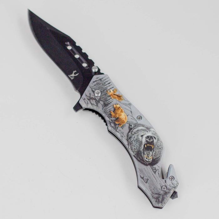 TheBoneEdge 8″ Wildlife Folding Knife Stainless Steel [1325X] Folding Knife Canadian Distributor Bear