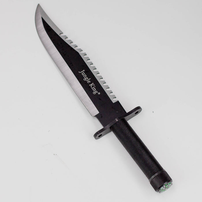15.25" Jungle King Survival Fixed Blade Knife with Sheath [JK-8837-BK] Sword · Machete · Axe Canadian Distributor