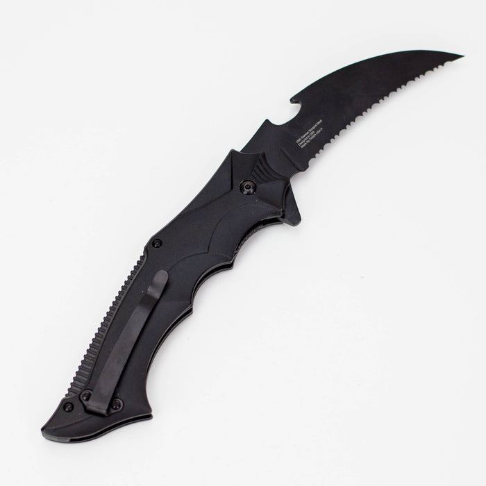 10" Tiger-USA® Pocket Knife-Serrated Blade [DT-1-BK-S] Folding Knives Canadian Distributor