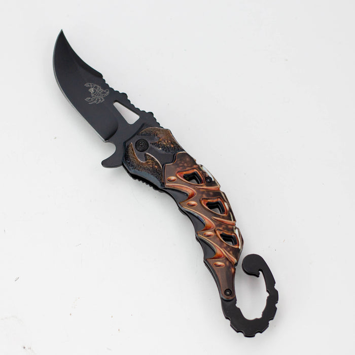 8.5" Tiger-USA® Scorpion black pocket knife [SJ-189-BK]