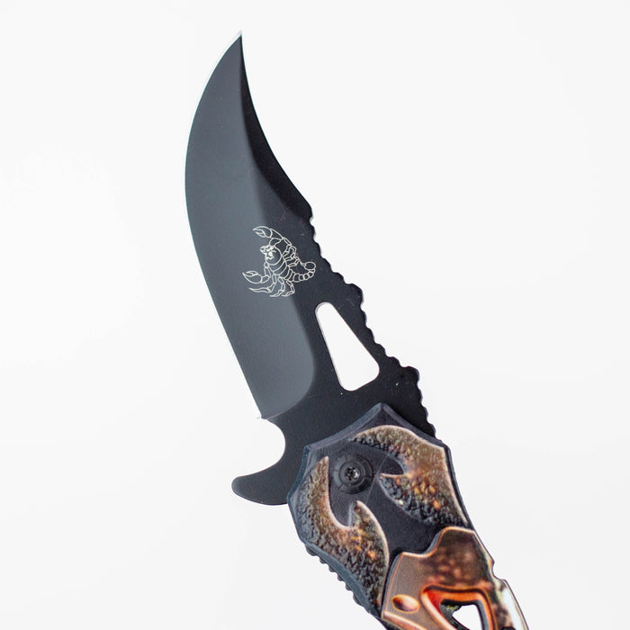 8.5" Tiger-USA® Scorpion black pocket knife [SJ-189-BK] Folding Knife Canadian Distributor