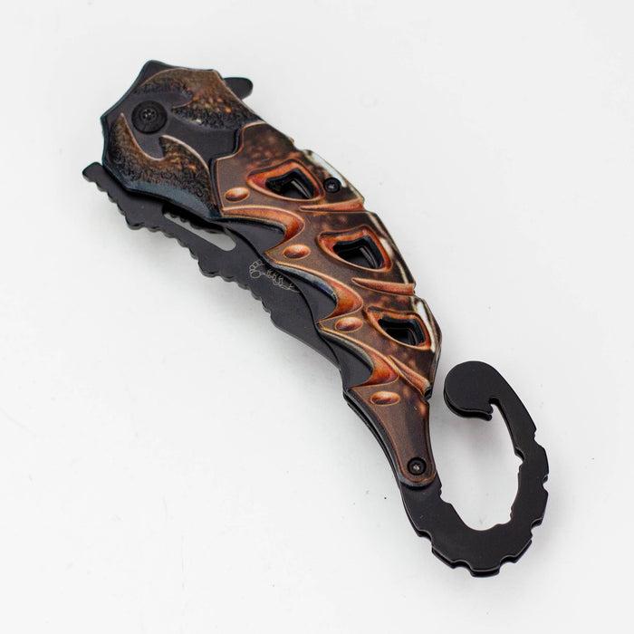 8.5" Tiger-USA® Scorpion black pocket knife [SJ-189-BK] Folding Knife Canadian Distributor