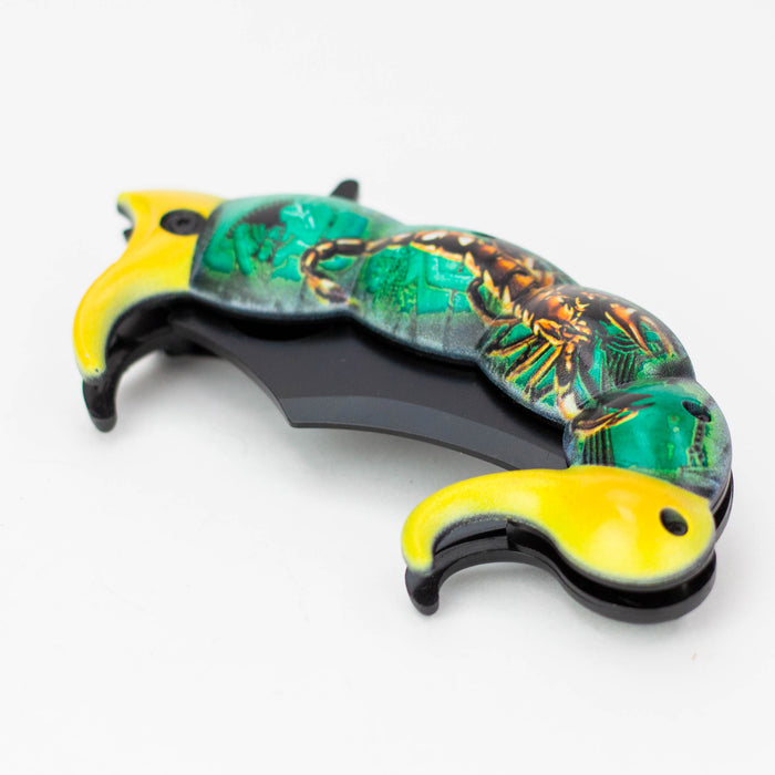 Tiger-USA® Pocket Knife Scorpion Tail Green and Yellow [SJ-1036-GS-B]