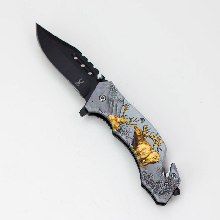 TheBoneEdge 8″ Wildlife Folding Knife Stainless Steel [1325X] Folding Knife Canadian Distributor Elk