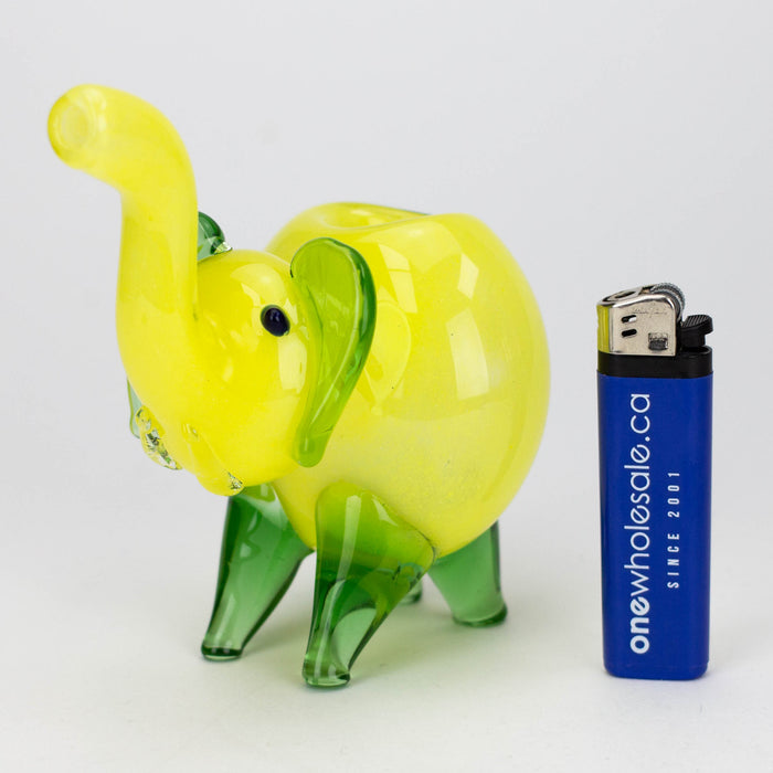 Standing XL elephant glass hand pipe-Solid Color