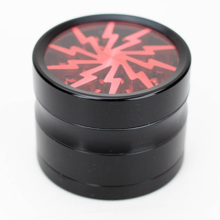 Spark Aluminum 4 Parts grinder with color acrylic window Regular Grinder ONE Red