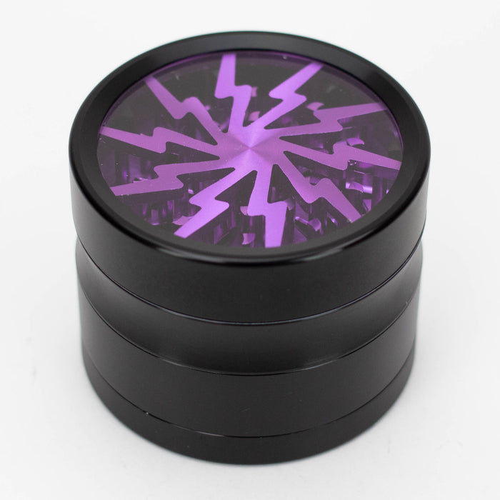 Spark Aluminum 4 Parts grinder with color acrylic window Regular Grinder ONE Purple