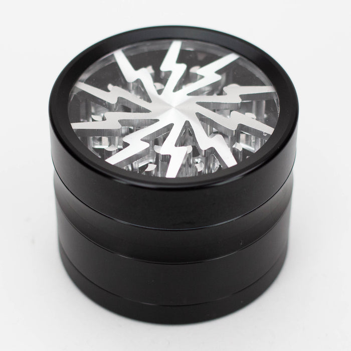 Spark Aluminum 4 Parts grinder with color acrylic window Regular Grinder ONE Silver