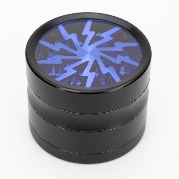 Spark Aluminum 4 Parts grinder with color acrylic window Regular Grinder ONE Blue