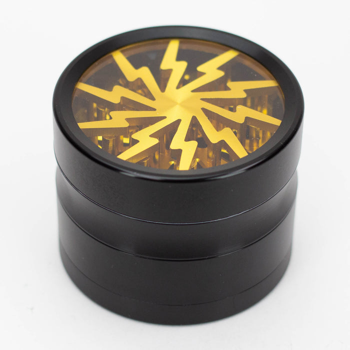 Spark Aluminum 4 Parts grinder with color acrylic window Regular Grinder ONE Gold