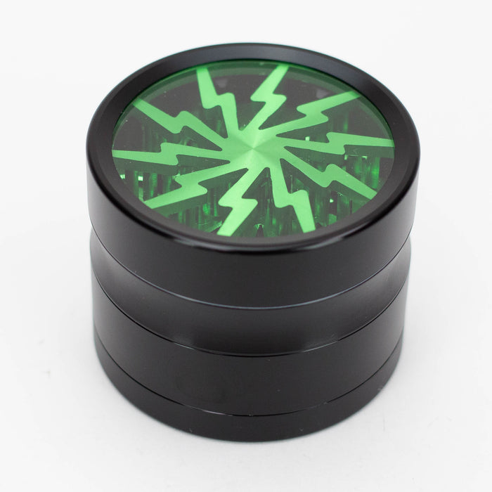 Spark Aluminum 4 Parts grinder with color acrylic window Regular Grinder ONE Green