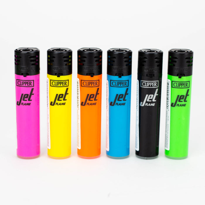 Clipper Jet Flame Electronic Refillable Lighters-Neon