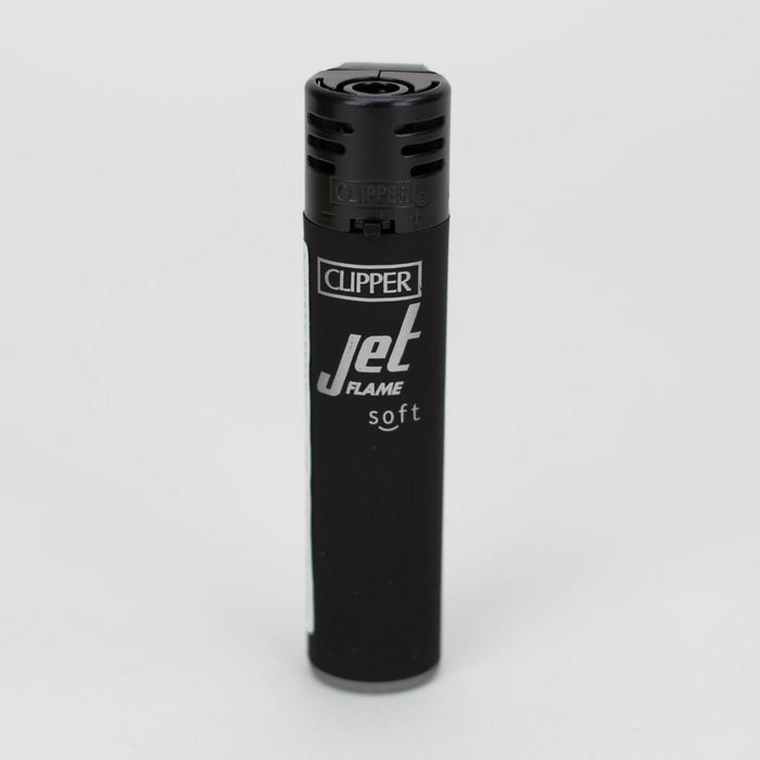 Clipper Jet Flame Electronic Refillable Lighters-Solid Black