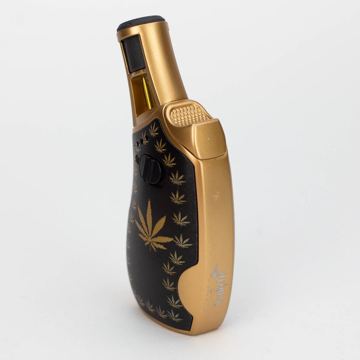 Scorch Torch Leaf & Psychedelic Designs single flames torch lighter [61644]