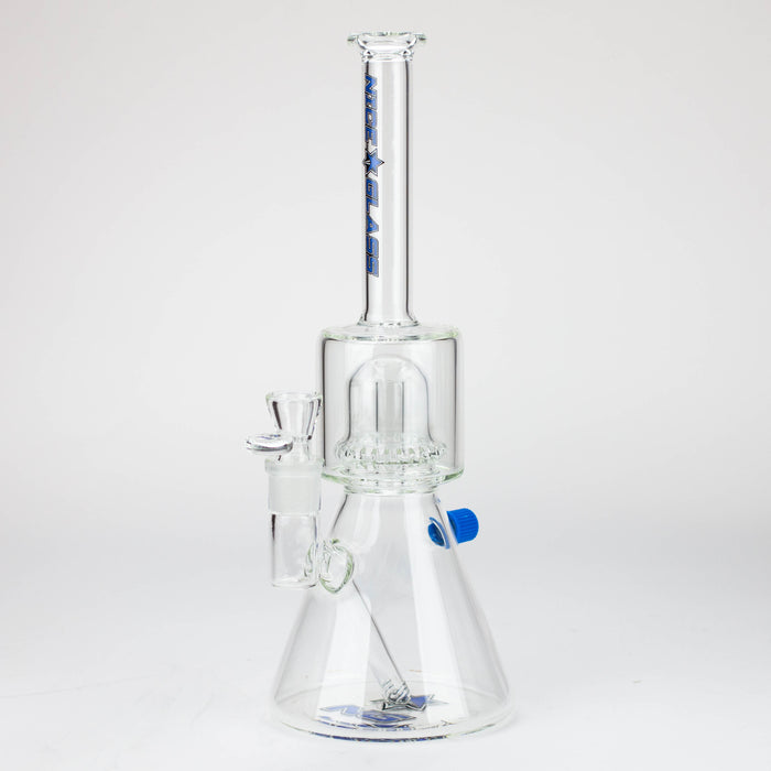 NG-14 inch Easy Clean Dome Perc Beaker [YN1126] Glass Bong High-End Brands Glass BLUE