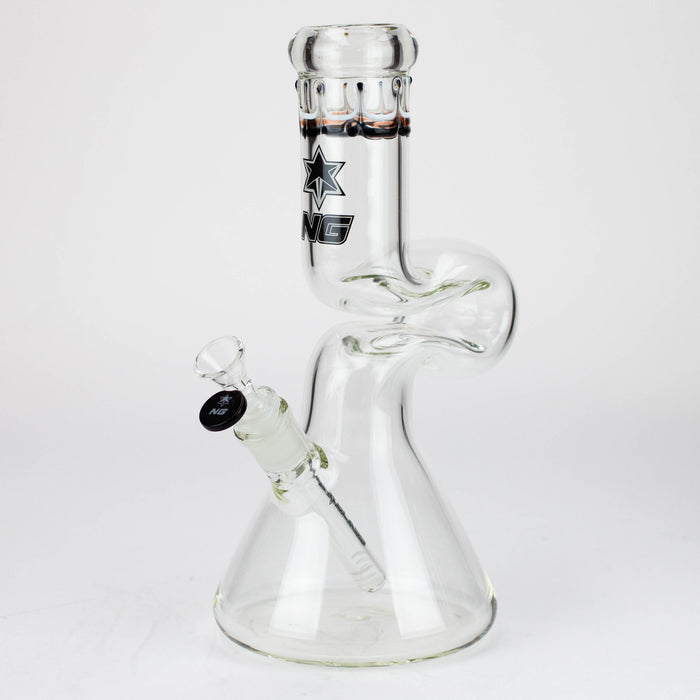 NG-12 inch Zig-zag Beaker [G1105] Glass Bong High-End Brands Glass BLACK