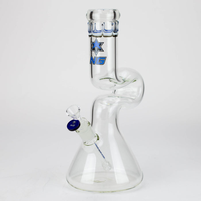 NG-12 inch Zig-zag Beaker [G1105] Glass Bong High-End Brands Glass BLUE