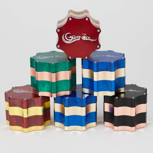 Genie | 4 parts magnetic metal grinder Box of 6 [TG-1968] Display Pack ONE