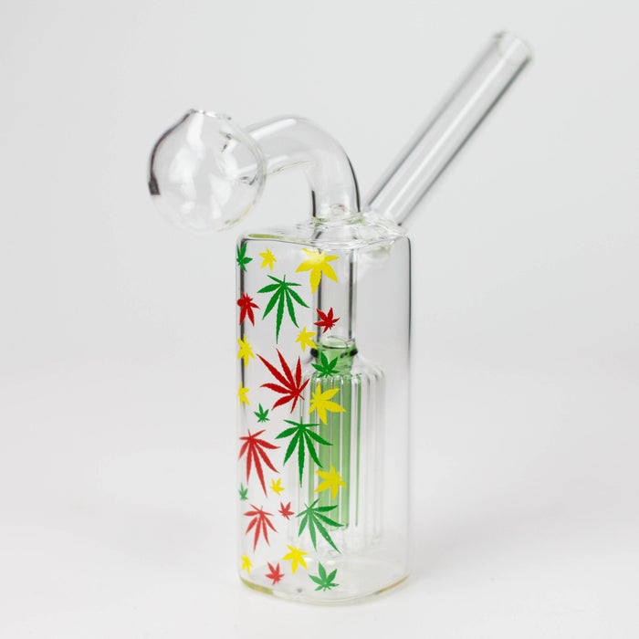 4.5" Bubble oil Bong Glass Rig Canadian Distributor Leaf Design