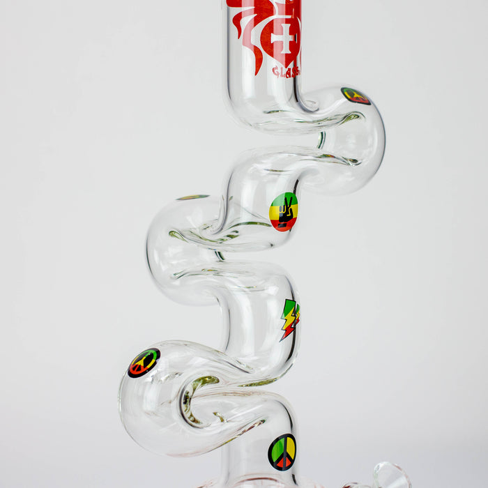 20" Xtream Zig-zag 7 mm glass water bong [XTR-Z036] Glass Bong Canadian Distributor