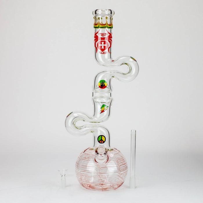 20" Xtream Zig-zag 7 mm glass water bong [XTR-Z036] Glass Bong Canadian Distributor