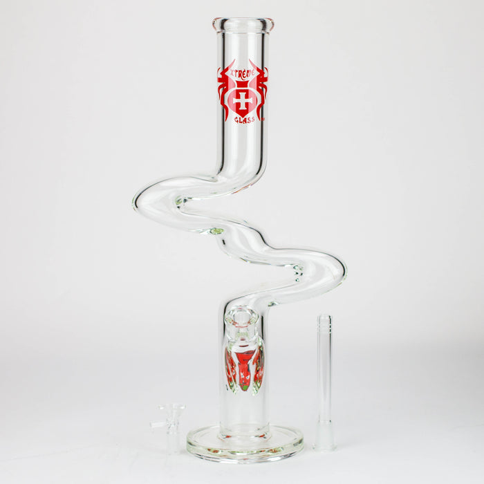 17" Xtream Zig-zag glass water bong [XTR-Z023] Glass Bong Canadian Distributor