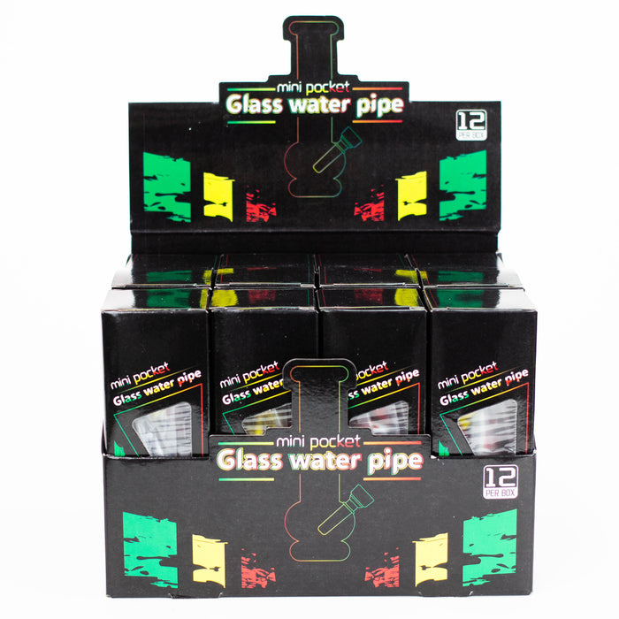 6" mini pocket glass water pipe display box of 12 [GLASS-N02]