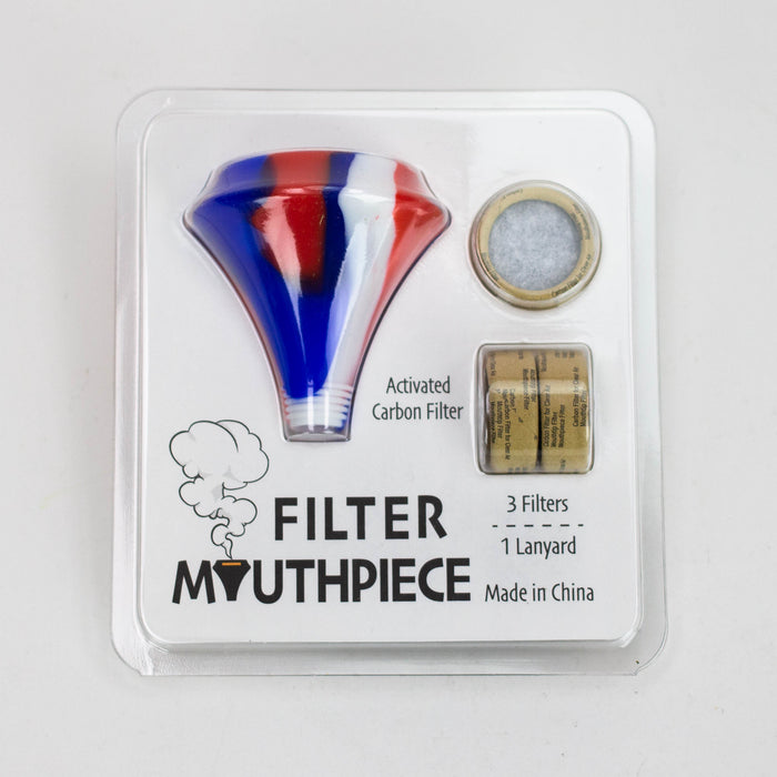 Silicone Mouthpiece with activated carbon filter Air Filter Canadian Distributor Red/White/Blue