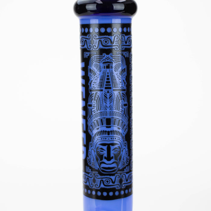 WENEED®-14" Weneed Frosted Aztec 7mm Glass Bong Glass Bong WENEED®