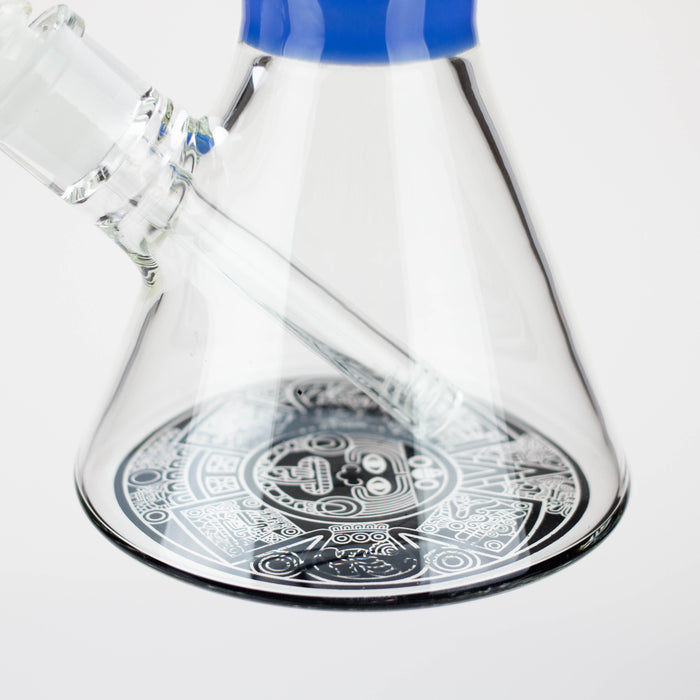WENEED®-14" Weneed Frosted Aztec 7mm Glass Bong Glass Bong WENEED®