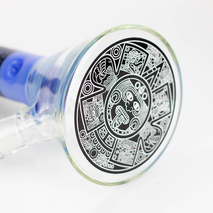 WENEED®-14" Weneed Frosted Aztec 7mm Glass Bong Glass Bong WENEED®