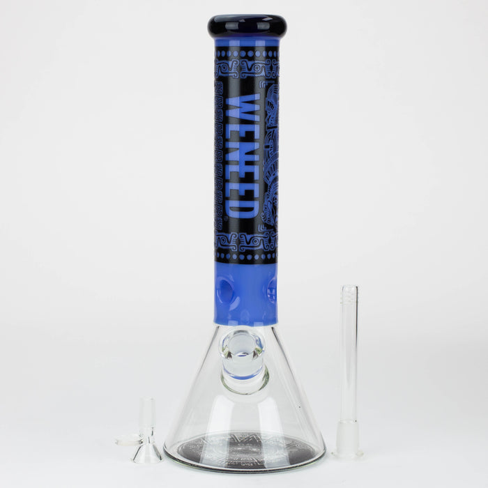 WENEED®-14" Weneed Frosted Aztec 7mm Glass Bong Glass Bong WENEED®