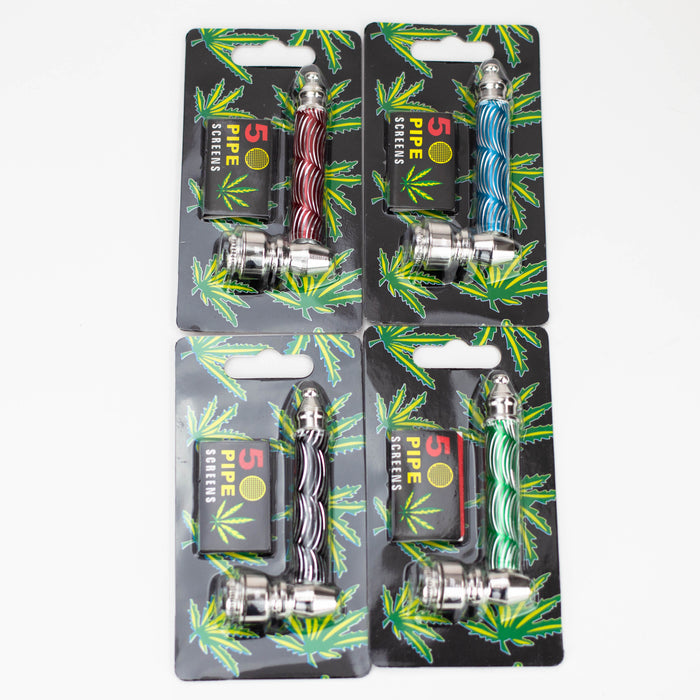 3" Etched Metal Pipe set with screen Box of 12