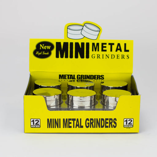 3-Piece Mini Metal Grinder Box of 12 [GR844] Herb Grinder High-End Brands Glass