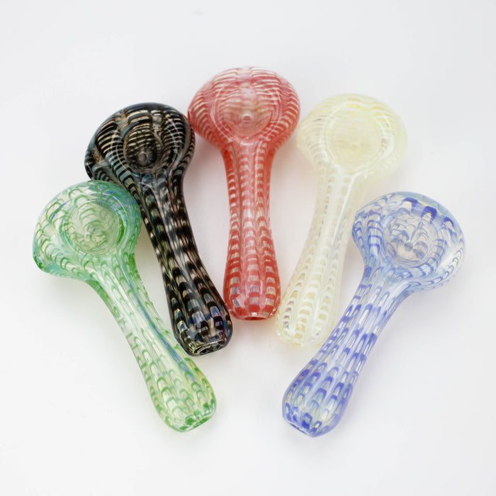 4 inch Iridescent Worked Hand Pipe [GXY021]