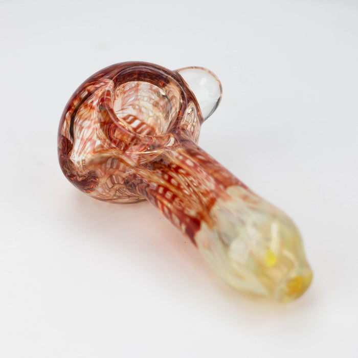 4 inch Gold Fumed Hand Pipe [GXY022] Glass Pipe High-End Brands Glass RED