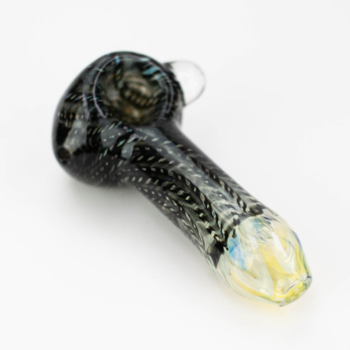 4 inch Gold Fumed Hand Pipe [GXY022] Glass Pipe High-End Brands Glass BLACK