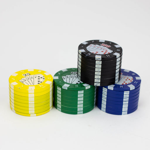 3-Piece Poker Chip Grinder Box of 12 [GR006] Herb Grinder High-End Brands Glass