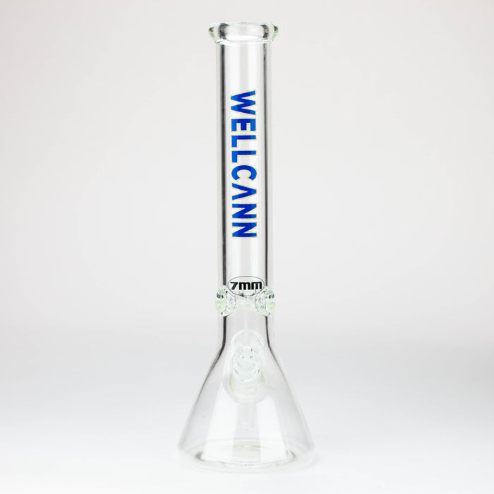 WellCann - 16" 7 mm glass bong with Glitter Logo