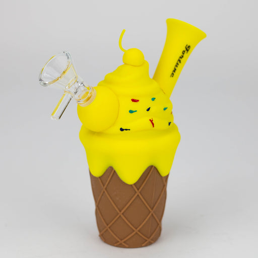 5.5" Silicone Ice Cream Water Pipe Bongs ONE Yellow