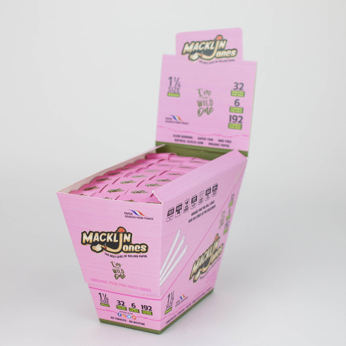 Macklin Jones - Rose Pink Pre-Rolled cone Box Pre-rolled Cone (Display Pack) Macklin Jones 1 1/4 (84 mm)