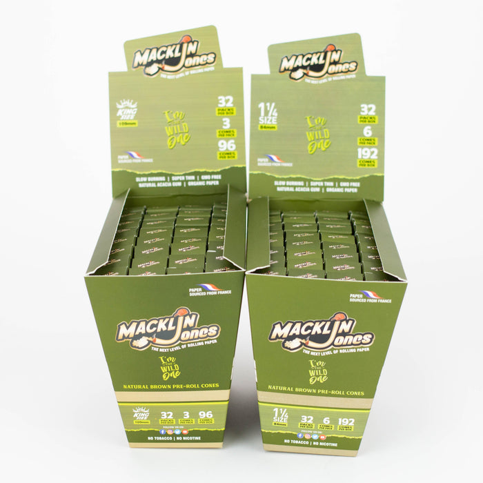 Macklin Jones - Natural Unrefined Pre-Rolled Pre-rolled Cone (Display Pack) Macklin Jones King (96 Cones)