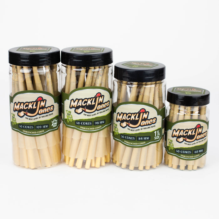 Macklin Jones - Natural Unrefined Pre-Rolled cone Bottle - 50 packs Pre-rolled Cone (Bulk / Tower) Macklin Jones
